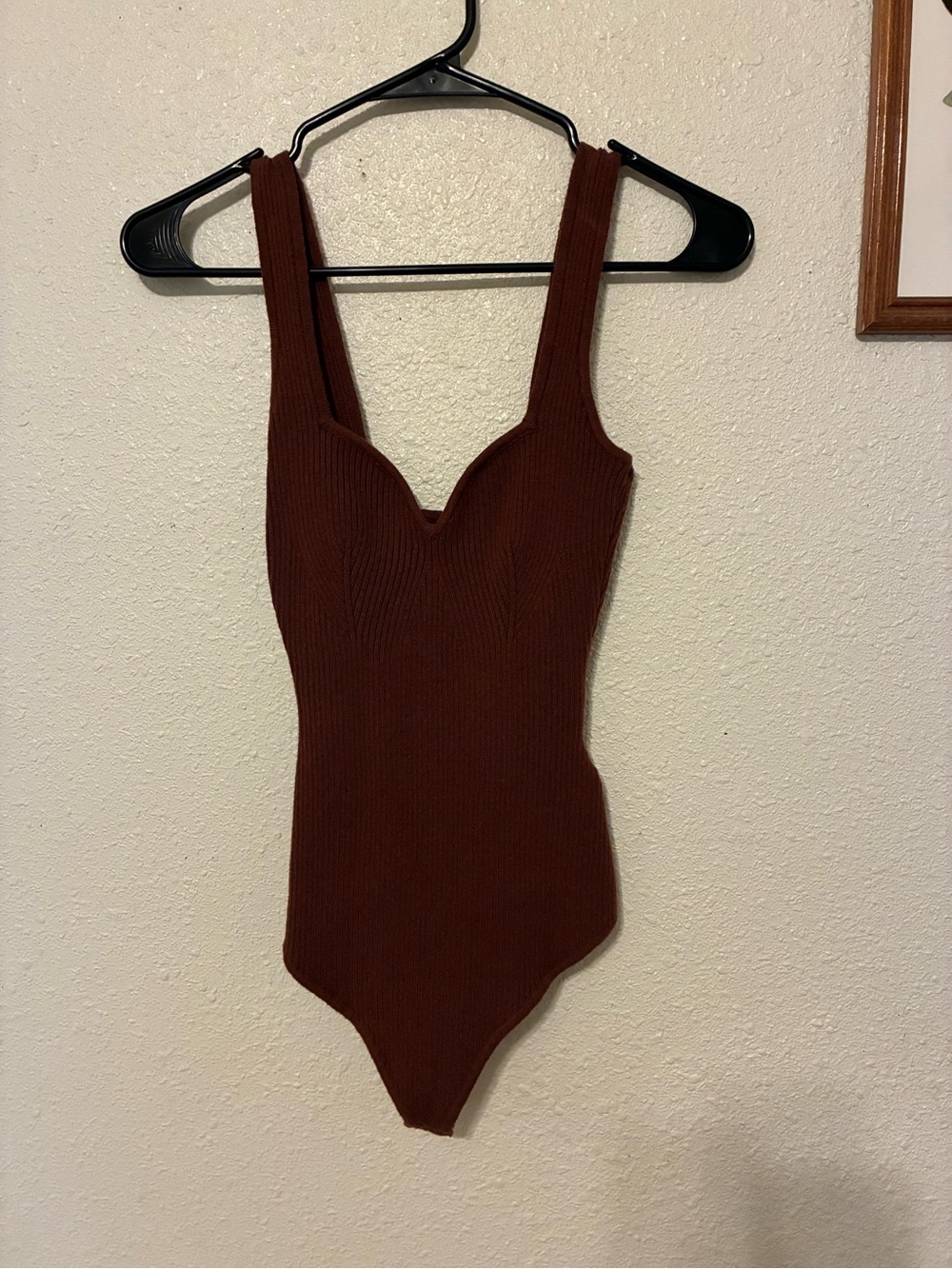 Abercrombie & Fitch Brown Ribbed One-Piece